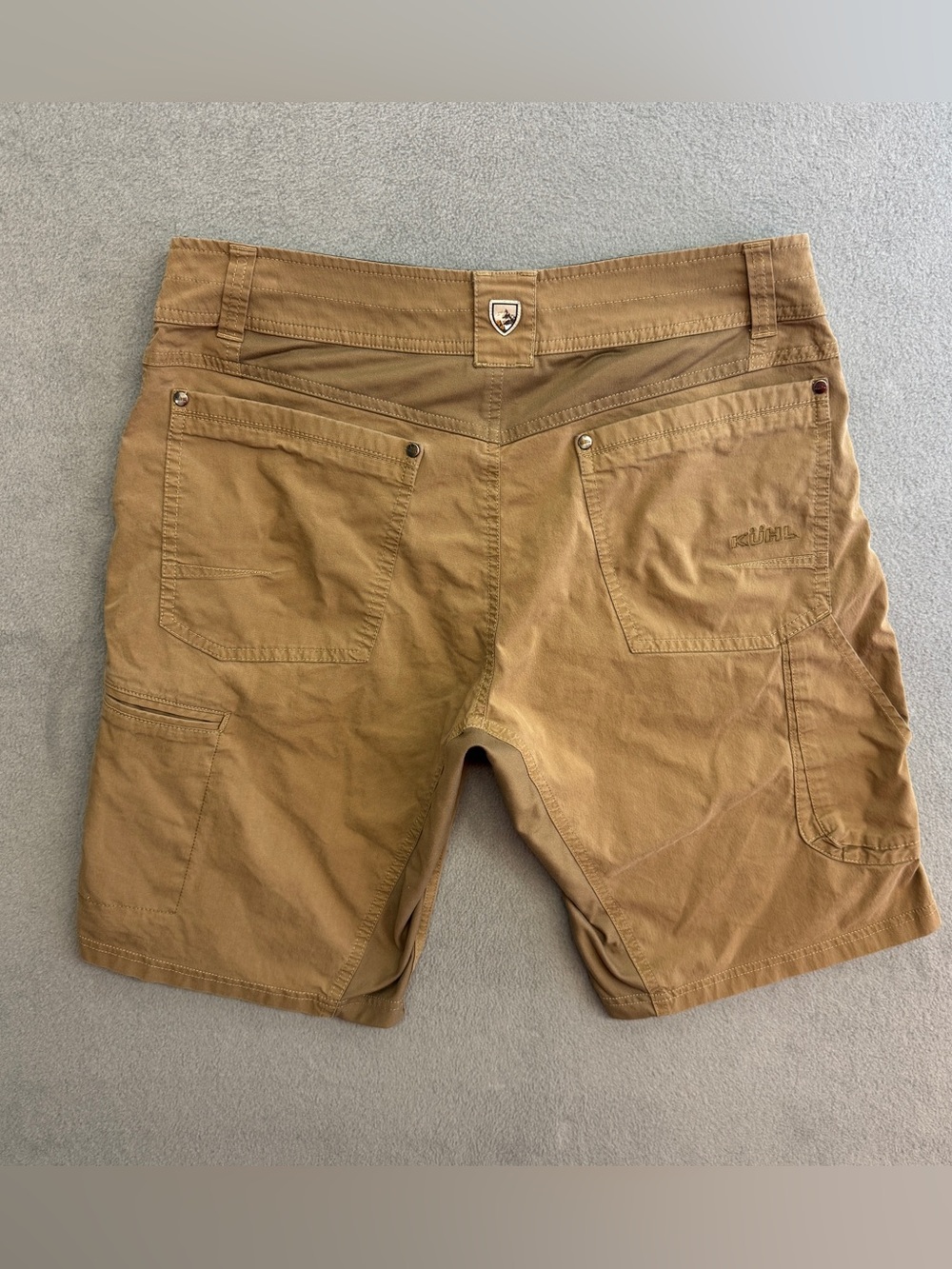 Kuhl Shorts 32 Men's Cotton Nylon Cargo Hiking Outdoor Casual Kahki Tan Stretch